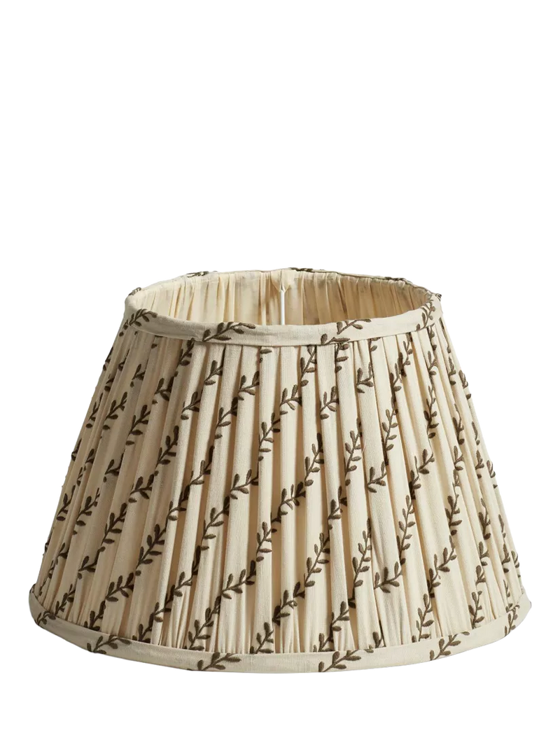 OKA Delen Leaf Pleat Drum Lampshade 35cm Spruce (British brand)