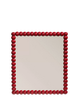 John Lewis OKA Bobina Bobble Square Wall Mirror Chinese Red, 81 x 91cm- Buy online at McGrocer