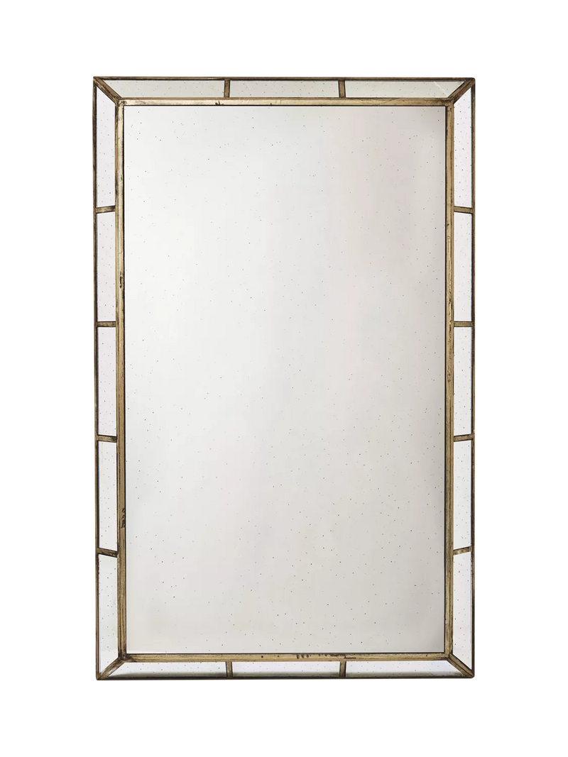 OKA antiqued glass wall mirror with bronze frame 150x89cm, imported from UK