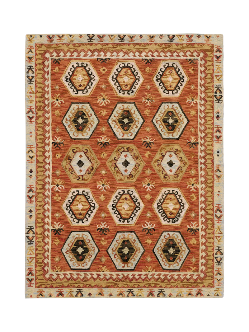 OKA Alanya pure wool rug 240x180cm multi, imported from the UK