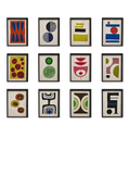 OKA Dera framed abstract bobble prints 48x36cm, imported from the UK
