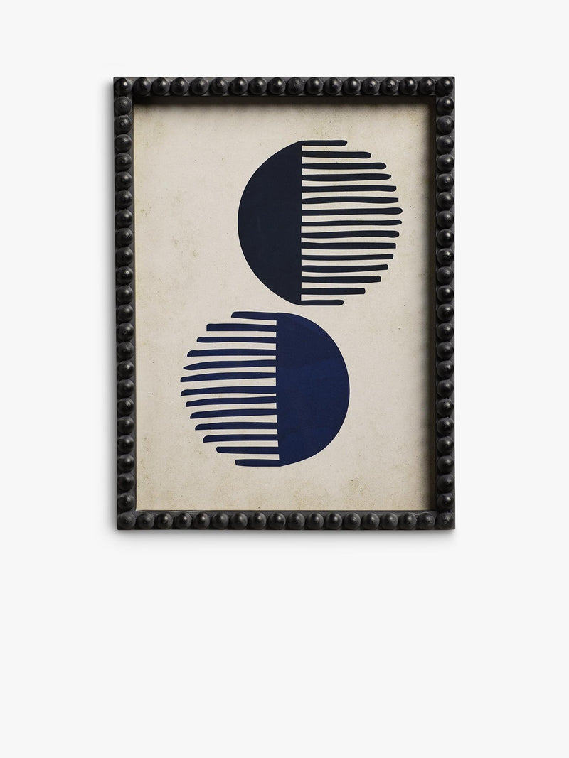 OKA Dera framed abstract bobble prints 48x36cm, imported from the UK