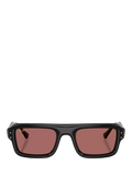 Ray-Ban RB4954 rectangular sunglasses black frame brown lenses, UK version