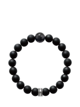 John Lewis THOMAS SABO Rebel at Heart Beaded Obsidian Sterling Silver Bracelet, Black- Buy online at McGrocer