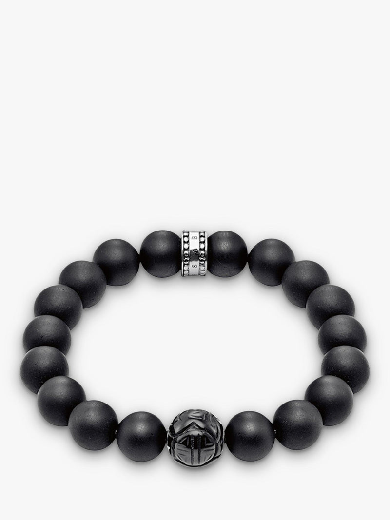 THOMAS SABO Rebel at Heart black obsidian sterling silver bracelet (British brand)