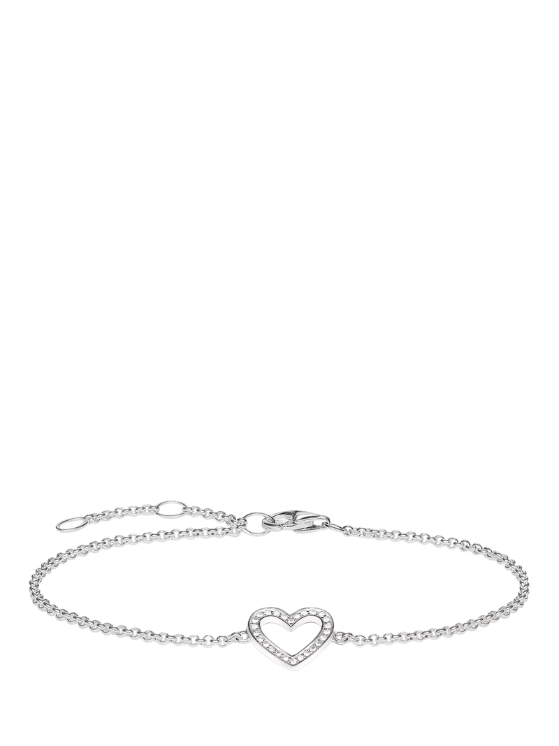THOMAS SABO sterling silver heart bracelet with cubic zirconia, UK version