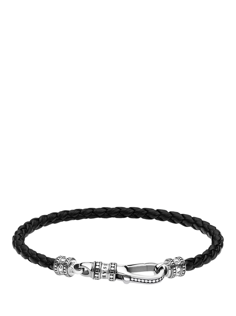 THOMAS SABO woven leather bracelet black silver (British brand)