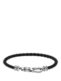 THOMAS SABO woven leather bracelet black silver (British brand)