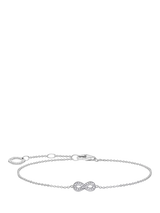 John Lewis THOMAS SABO Infinite Love Cubic Zirconia Chain Bracelet Silver- Buy online at McGrocer