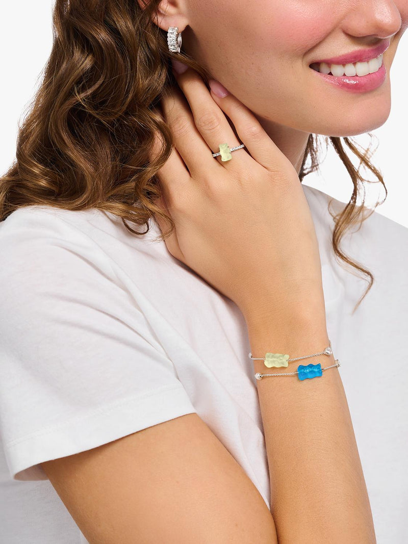 THOMAS SABO Goldbear chain bracelet blue crystal pearl - British product
