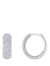 John Lewis THOMAS SABO Sparkling Circles Pave Cubic Zirconia Hoop Earrings, Silver- Buy online at McGrocer