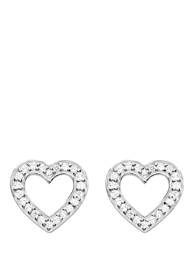 John Lewis THOMAS SABO Heart Stud Earrings Silver- Buy online at McGrocer