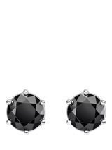 John Lewis THOMAS SABO Cubic Zirconia Stud Earrings Silver Black- Buy online at McGrocer