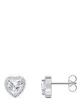 John Lewis THOMAS SABO Essentials Cubic Zirconia Heart Stud Earrings, Silver- Buy online at McGrocer