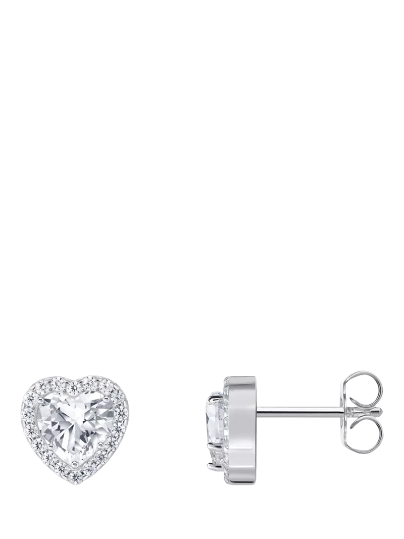 THOMAS SABO cubic zirconia heart stud earrings 9mm, imported from the UK