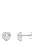 THOMAS SABO cubic zirconia heart stud earrings 9mm, imported from the UK