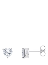 John Lewis THOMAS SABO Cubic Zirconia Heart Sterling Silver Stud Earrings 7mm- Buy online at McGrocer