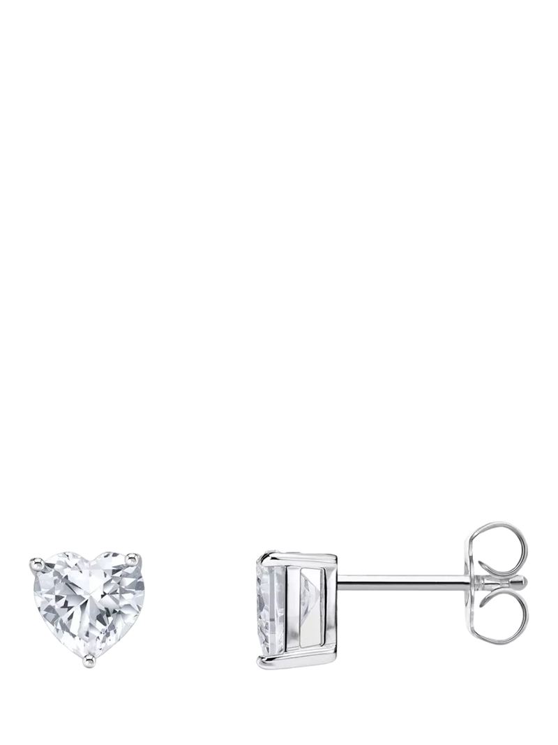 Thomas Sabo cubic zirconia heart stud earrings sterling silver, imported from the UK