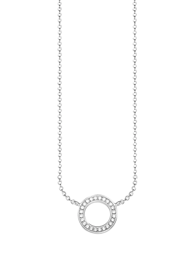 John Lewis THOMAS SABO Glam & Soul Cubic Zirconia Circle Pendant Necklace, Silver- Buy online at McGrocer