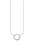 THOMAS SABO cubic zirconia circle necklace silver, imported from the UK