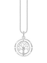 John Lewis THOMAS SABO Tree of Love Cubic Zirconia Pendant Necklace Silver- Buy online at McGrocer