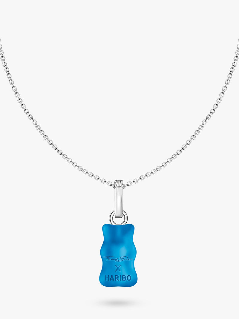 THOMAS SABO Goldbear pendant necklace blue silver adjustable, imported from the UK