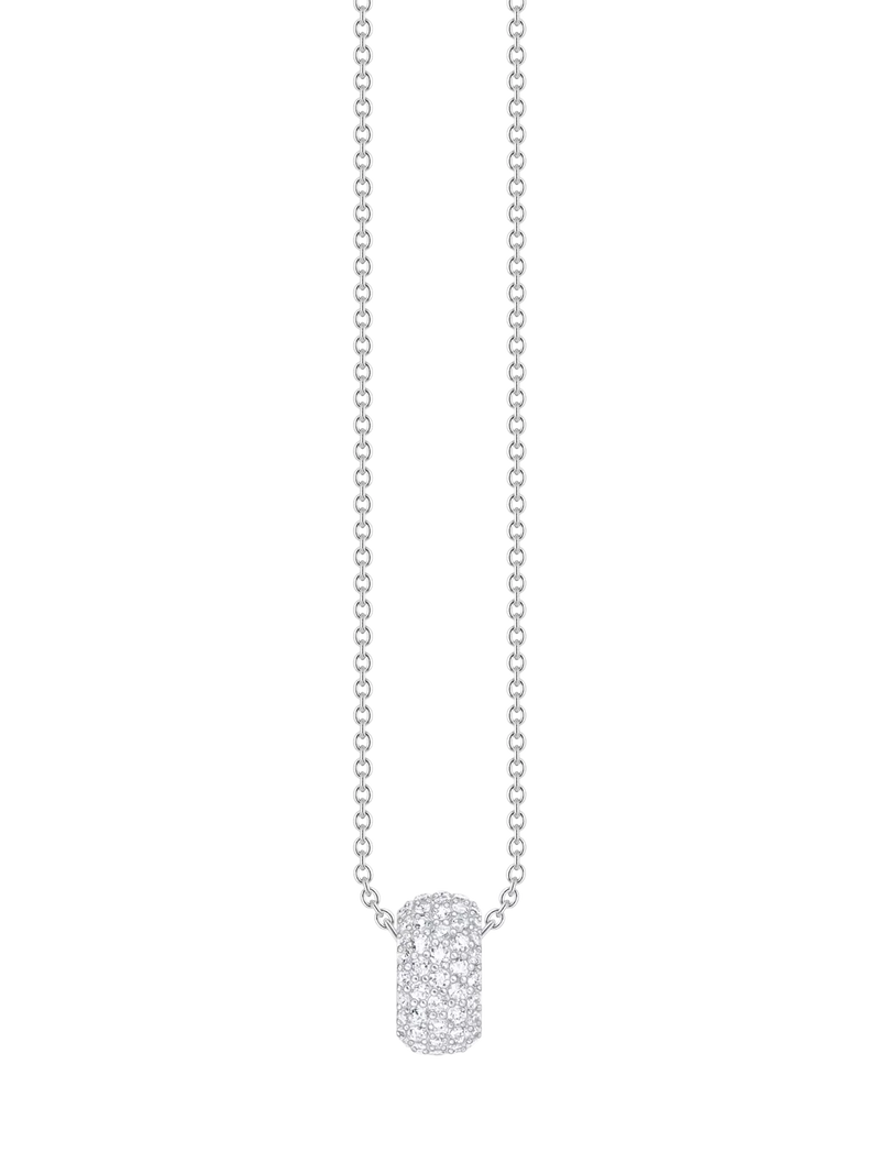 THOMAS SABO Sparkling Circles Pave Cubic Zirconia Loop Pendant Necklace, Silver