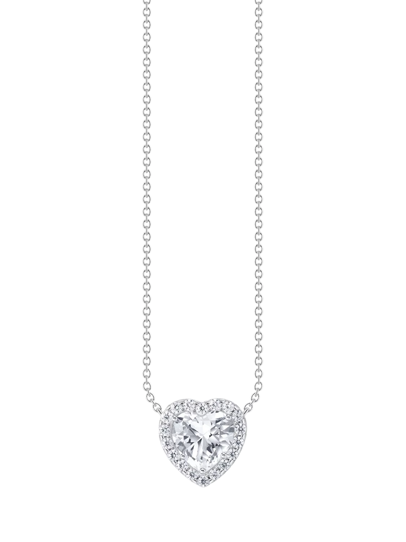 THOMAS SABO heart cubic zirconia pendant necklace silver, imported from the UK