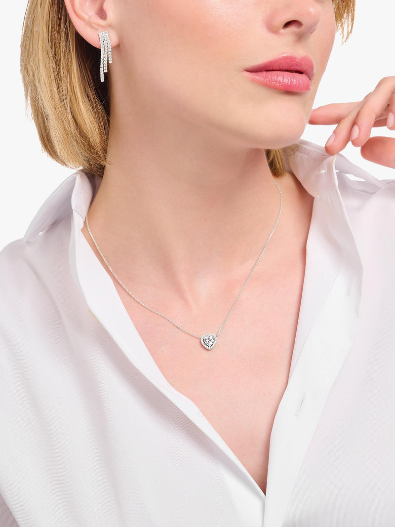 THOMAS SABO heart cubic zirconia pendant necklace silver, imported from the UK