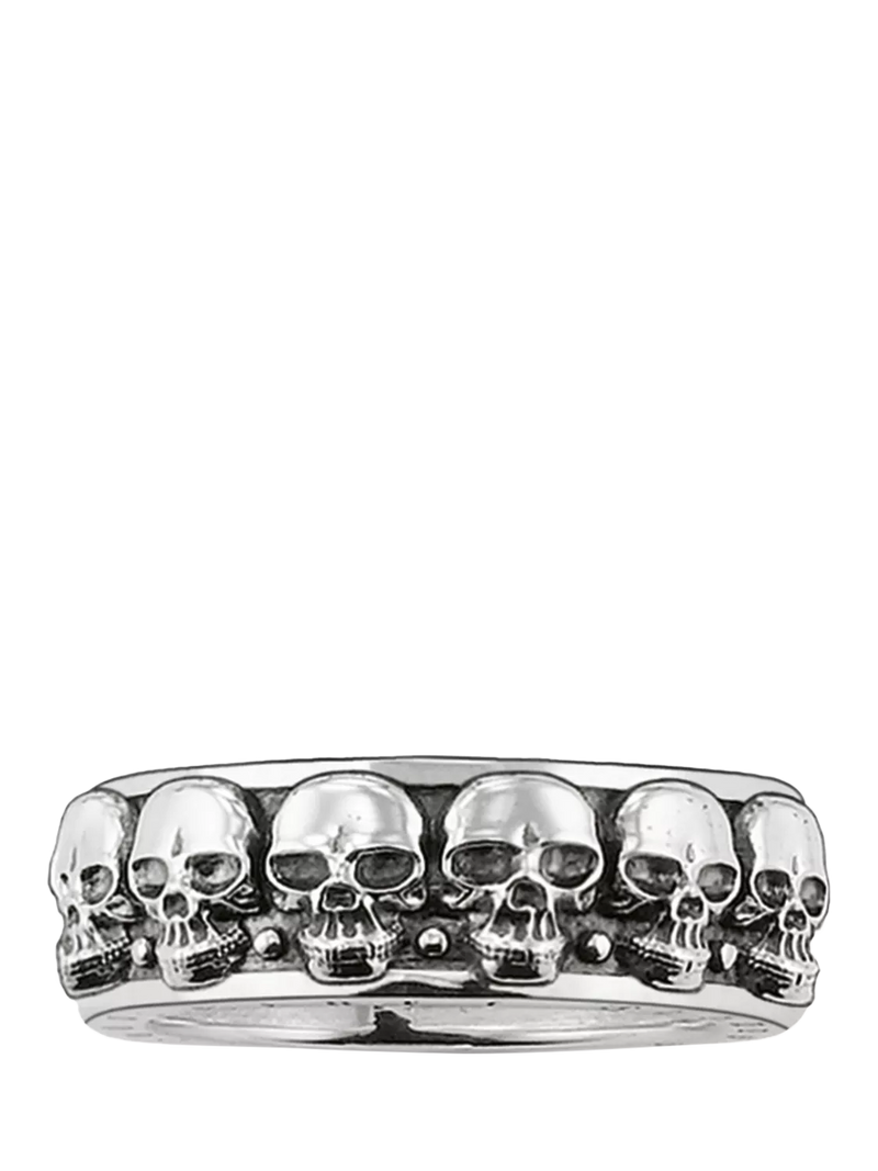THOMAS SABO skull ring blackened sterling silver UK size U - British product