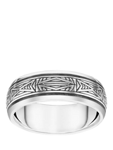 John Lewis THOMAS SABO Men's Rebel Textured Ring, Silver- Buy online at McGrocer