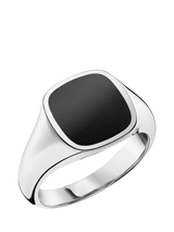 John Lewis THOMAS SABO Onyx Signet Ring, Black / Silver- Buy online at McGrocer