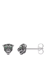John Lewis THOMAS SABO Unisex Black Cat Zirconia Pave Stud Earrings- Buy online at McGrocer
