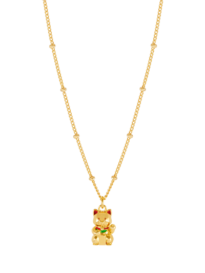 John Lewis Estella Bartlett Lucky Cat Pendant Necklace Gold 45cm- Buy online at McGrocer
