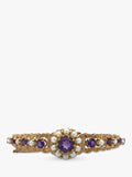 Vintage Fine Jewellery bangle 9ct gold cultured pearl amethyst - British product