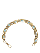 John Lewis Vintage Fine Jewellery Pre-loved 9ct Yellow Gold 9-Stone Blue Topaz Gate Bracelet- Buy online at McGrocer