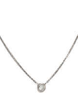 John Lewis Vintage Fine Jewellery Pre-loved 18ct White Gold Single Stone Diamond Pendant Necklace- Buy online at McGrocer