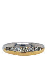 John Lewis Vintage Fine Jewellery Pre-loved 18ct Yellow and White Gold Graduated Diamond Ring UK Size N- Buy online at McGrocer