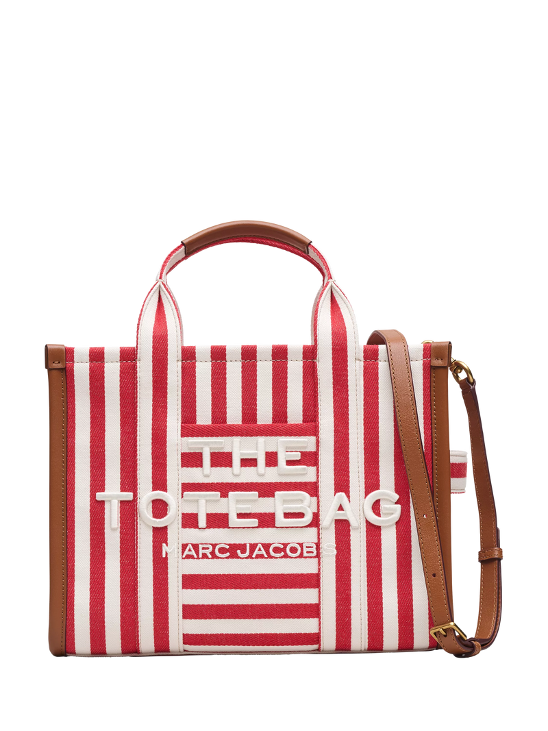 Marc Jacobs tote bag in True Red Multi stripe, imported from the UK