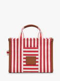 Marc Jacobs tote bag in True Red Multi stripe, imported from the UK