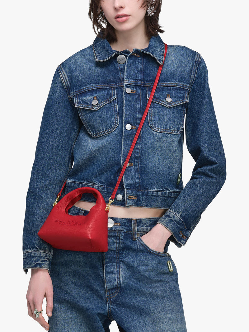 Marc Jacobs Micro Sack leather bag True Red, imported from the UK
