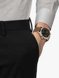 Tissot Chrono L men's watch black dial brown leather strap 42mm, UK version