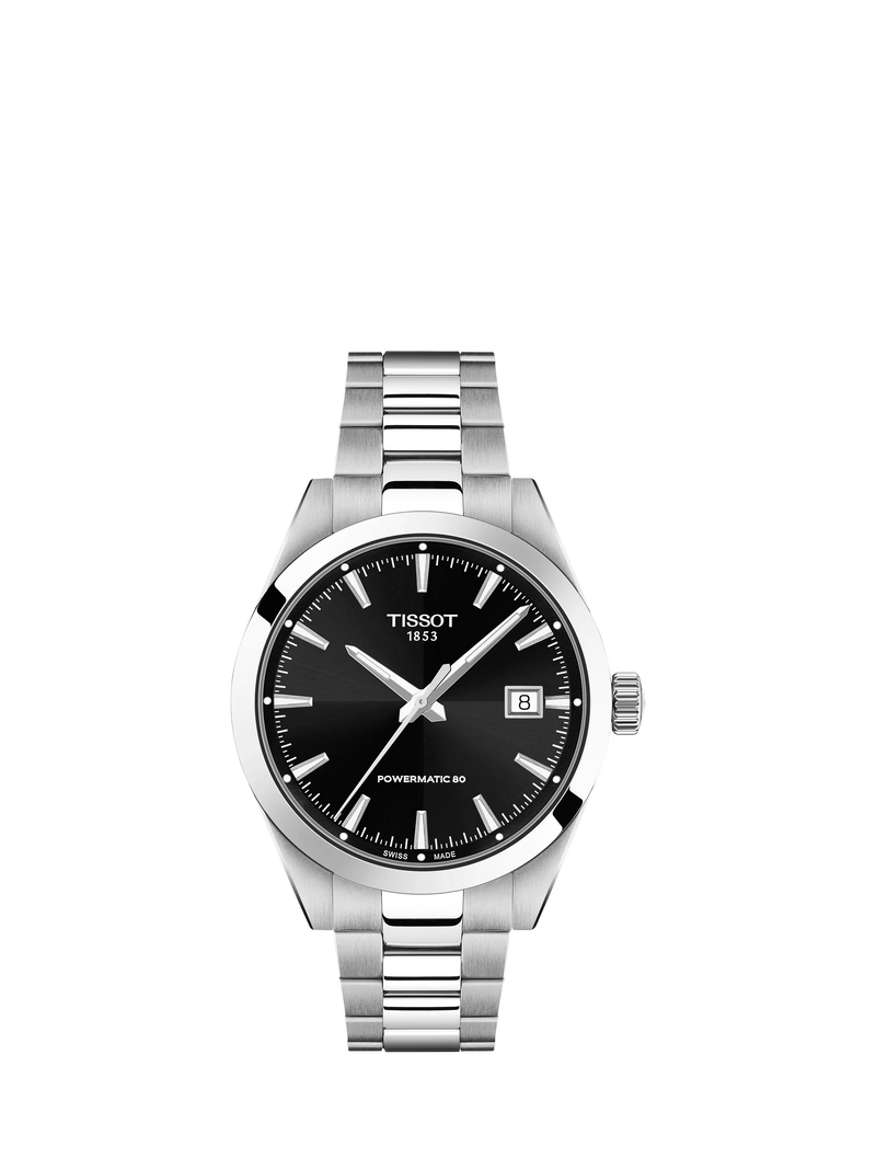 Tissot Gentleman automatic watch black dial silver bracelet, UK version