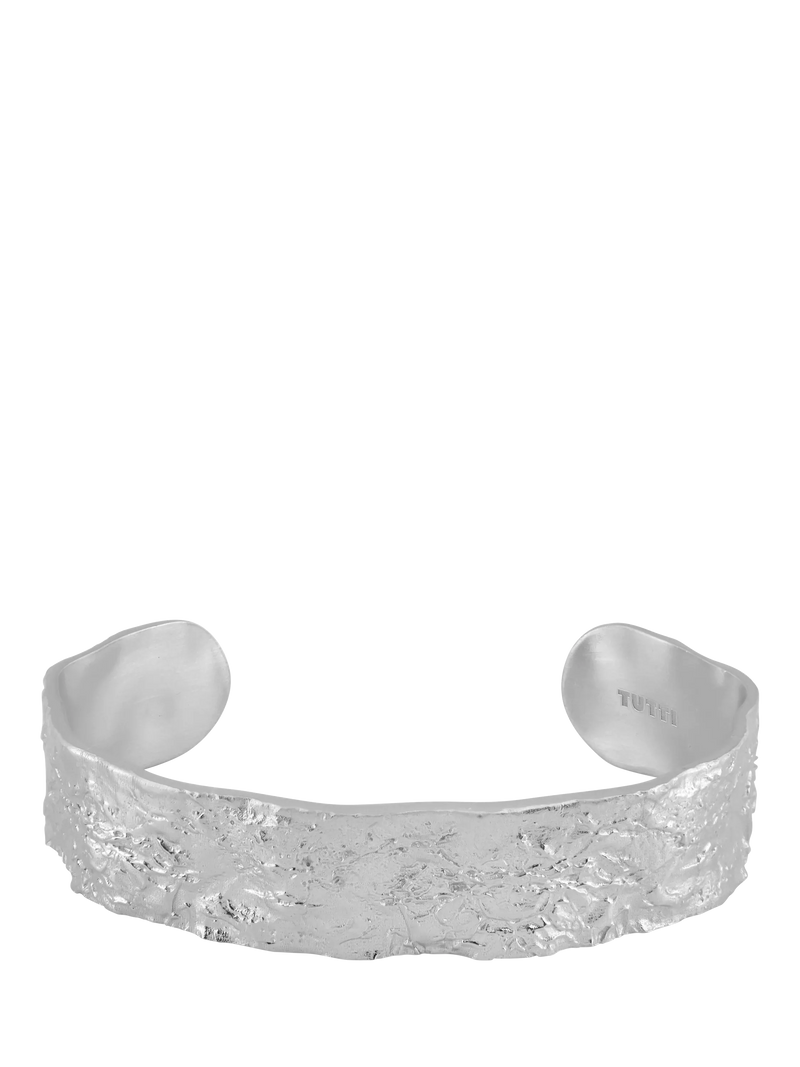TUTTI flat textured silver bangle (British brand)