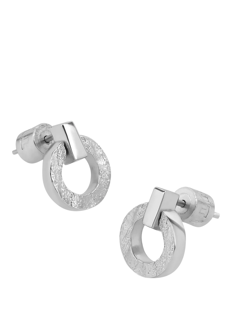 TUTTI open drop stud earrings silver 1.3cm - British product