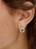 TUTTI open drop stud earrings silver 1.3cm - British product