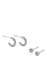 John Lewis TUTTI Quest Textured Earrings, Set of 2, Silver- Buy online at McGrocer