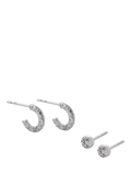 TUTTI textured silver earrings set of 2 (British brand)