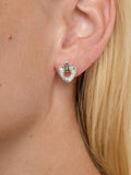 TUTTI heart drop stud earrings silver, UK version