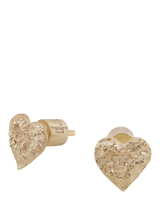 John Lewis TUTTI Revere Textured Heart Stud Earrings, Gold, 1cm- Buy online at McGrocer